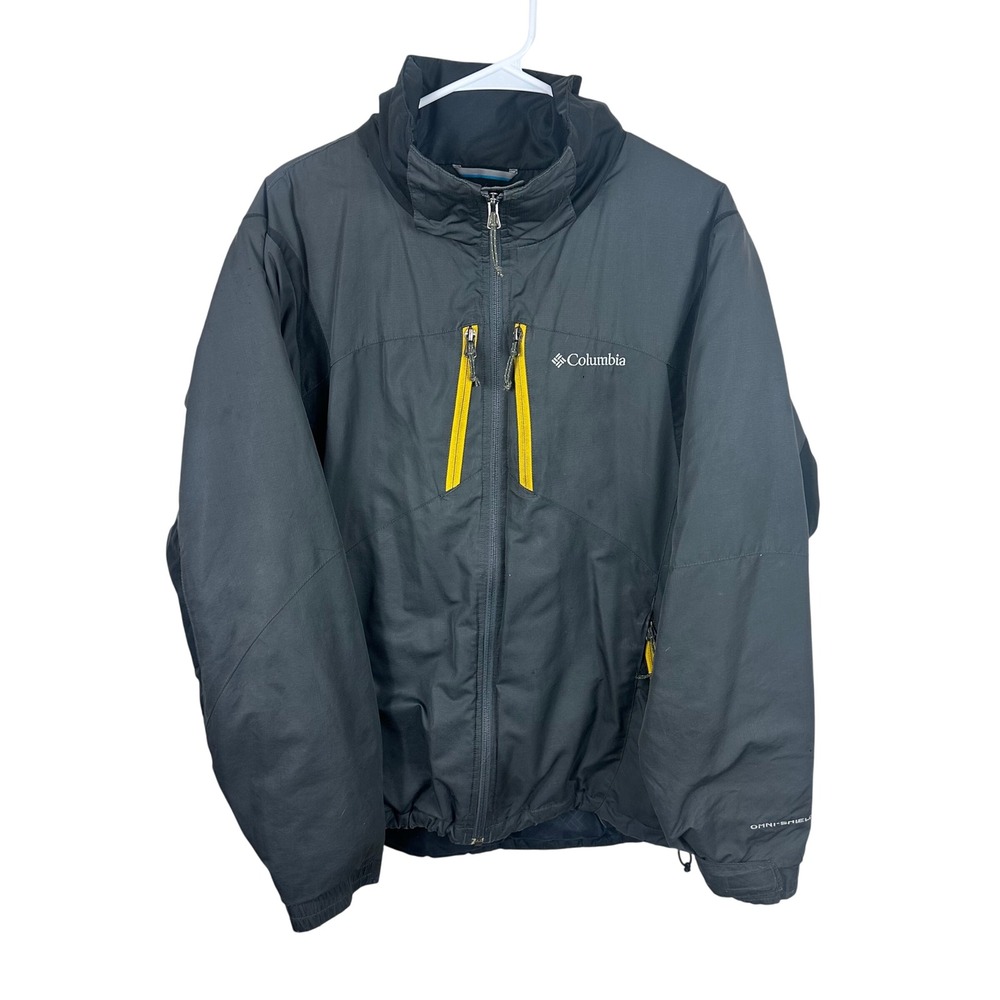 Columbia‎ Jacket Mens Medium Black Omni-Shield Full Zip Outdoor Hiking Coat
